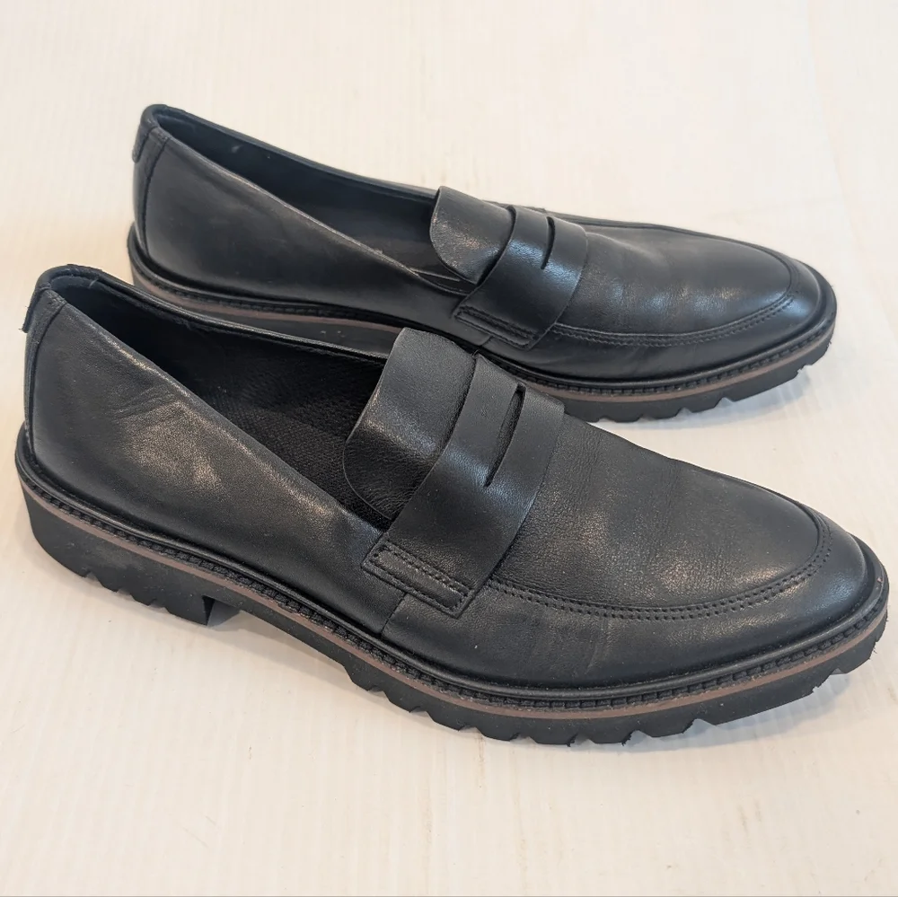 ECCO Modern Tailored Black Penny Women's Loafers Size 6-6.5